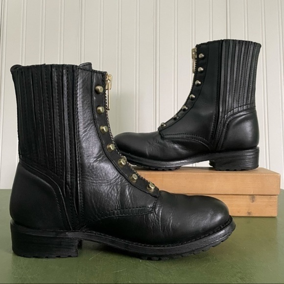 ASH Zip Front Studded Booties w Stretch Panels *Mexico* - Picture 3 of 13